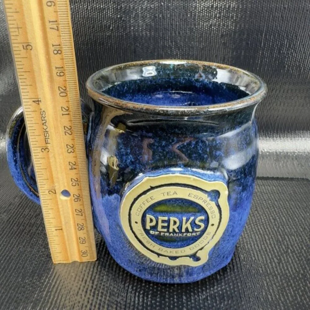 Sunset Hill Stoneware Pottery Mug Cup Wisconsin‎ Perks Of Frankfort Logo Mug Cup